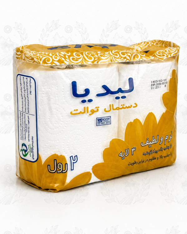 دستمال توالت لیدیا 4 لایه 2 رول