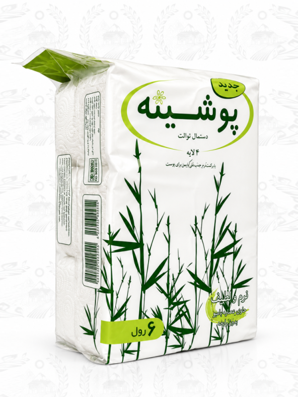 دستمال توالت پوشینه 4 لایه 6 رول